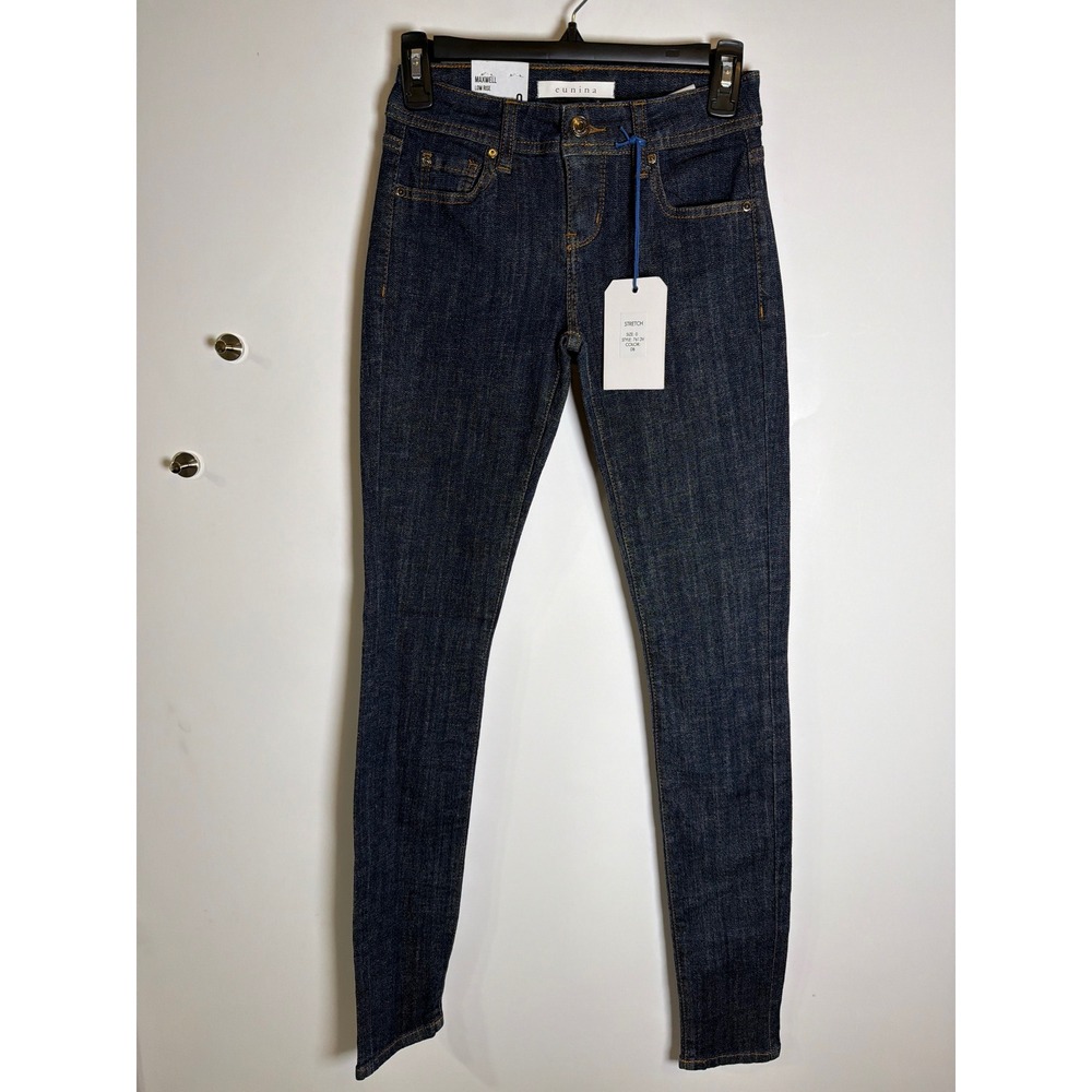 Eunina Maxwell Low Rise Skinny Jeans Dark Wash Blue Stretch Womens 0
